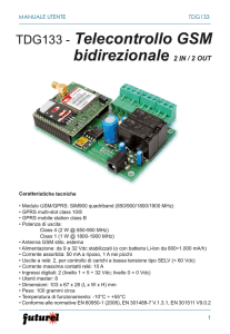 TDG133 - Telecontrollo GSM bidirezionale 2 IN / 2 OUT