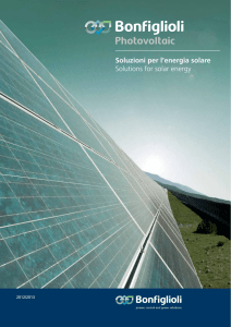 Soluzioni per l`energia solare Solutions for solar energy