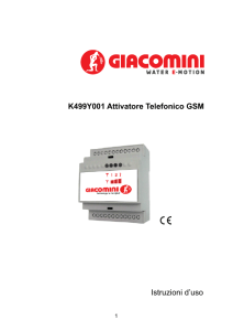K499Y001 Attivatore Telefonico GSM Istruzioni d`uso