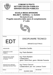 Disciplinare Tecnico - Impianto Elettrico