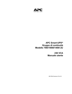 APC Smart-UPS   Gruppo di continuità Modello 700I/1000I/1400I 2U