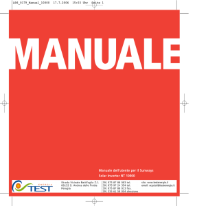 Manuale dell`utente per il Sunways Solar Inverter NT