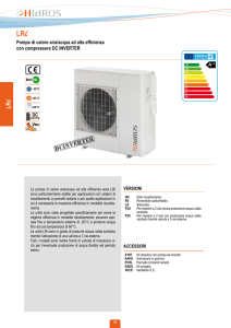 Pompe di calore aria/acqua ad alta efficienza con compressore Dc