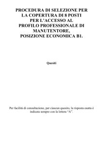 PROCEDURA DI SELEZIONE PER LA COPERTURA DI 8 POSTI