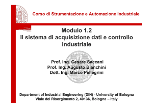 Modulo 1.2 Il sistema di acquisizione dati e controllo industriale