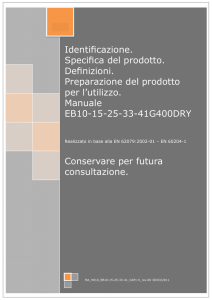 Identificazione. Specifica del prodotto. Definizioni. Preparazione del