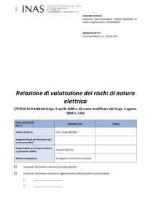 Relazione di valutazione dei rischi di natura elettrica