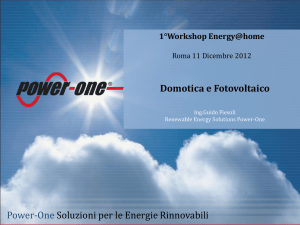 Domotica e Fotovoltaico Power-One Soluzioni per
