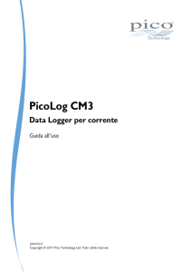 Data logger per corrente PicoLog CM3: Guida all`uso