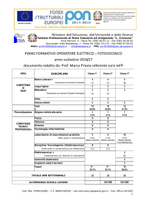 PIANO FORMATIVO OPERATORE ELETTRICO