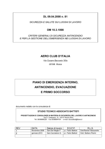 AERO CLUB D`ITALIA PIANO DI EMERGENZA INTERNO