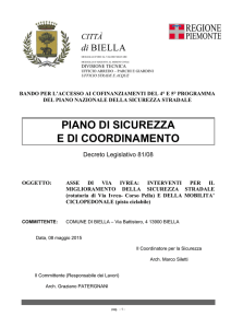 Pista ciclabile e rotatoria via Ivrea : piano della sicurezza e di