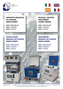 impianto manuale di fusione serie hobby manual casting equipment