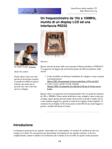 Un frequenzimetro da 1Hz a 100MHz, munito di un display