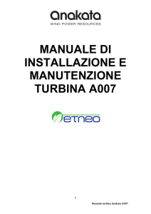 manuale di installazione e manutenzione turbina a007