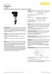 Data sheet - VEGABAR 17 - 4 … 20 mA Trasduttore di pressione di