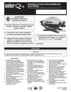 manuale d`uso per barbecue elettrico