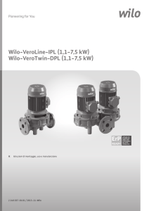 Wilo-VeroLine-IPL (1,1-7,5 kW) Wilo-VeroTwin-DPL (1,1
