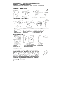 BABY MONITOR PORTATILE WIRELESS DA 2,4GHz MANUALE