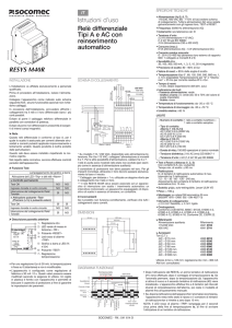 RESYS M40R Istruzioni d`uso Relè differenziale Tipi A e