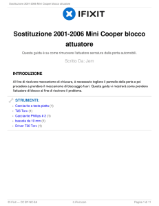 Sostituzione 2001-2006 Mini Cooper blocco attuatore
