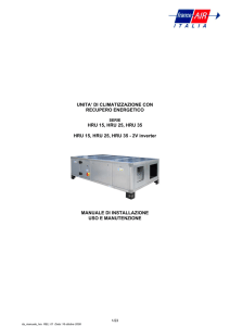 UNITA` DI CLIMATIZZAZIONE CON RECUPERO