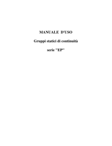 MANUALE D`USO Gruppi statici di continuità serie "EP"