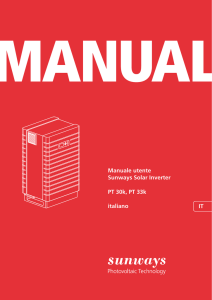 Manuale utente Sunways Solar Inverter PT 30k, PT 33k italiano IT