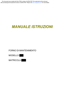 Manuale forno di mantenimento