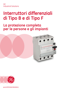 Interruttori differenziali di Tipo B e di Tipo F