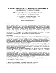 il sistema sperimentale di monitoraggio per le reti di distribuzione in