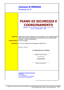 piano di sicurezza e coordinamento