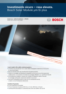 Investimento sicuro – resa elevata. Bosch Solar Module μm