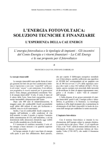 F. GALVAN, S. ZAMBERLAN, L`energia fotovoltaica, soluzioni