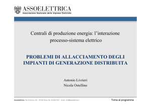 PROBLEMI DI ALLACCIAMENTO DEGLI IMPIANTI DI