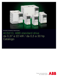 ACS310, ABB standard drive da 0,37 a 22 kW / da 0,5 a 30 hp