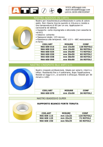 NASTRO ADESIVO IN CARTA NASTRO CRESPATO BLU ANTI U.V.
