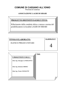 elenco dei prezzi - ASSOCIAZIONE LAGHI DI SIBARI