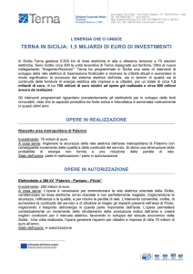 TERNA IN SICILIA: 1,5 MILIARDI DI EURO DI INVESTIMENTI