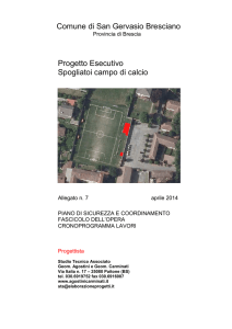 Progetto esecutivo spogliatoi campo di calcio