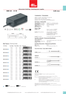 Dati Tecnici / Technical data SWD 20 21 W 2,0A max