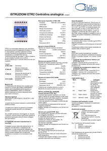 ISTRUZIONI ETR2 Centralina analogica 110-00441