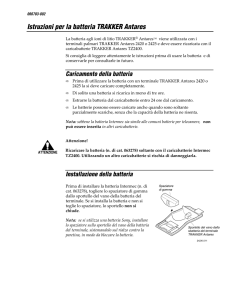 Istruzioni per la batteria TRAKKER Antares