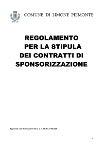 Regolamento per la stipula dei contratti di sponsorizzazione