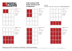 Tariffe pubblicità 2009 Display advertising rates Anzeigenpreise