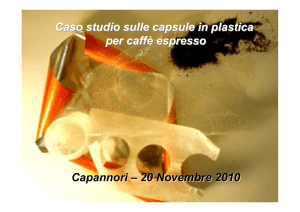 Caso studio sulle capsule in plastica per caffè espresso