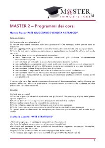 MASTER 2 – Programmi dei corsi Programmi dei corsi Programmi