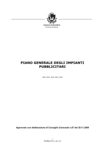 PIANO GENERALE DEGLI IMPIANTI PUBBLICITARI