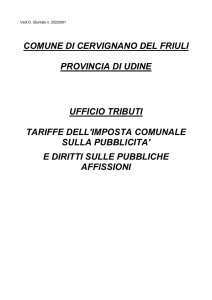 Tariffe imposta pubblicità e affissioni