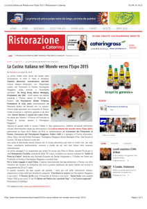La Cucina Italiana nel Mondo verso l`Expo 2015 | Ristorazione e
